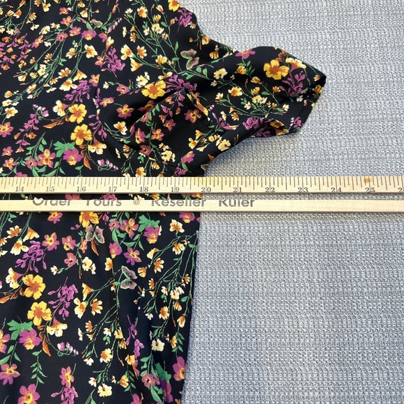 Pleione Floral Print‎ Tunic Top Womens Small Short Sleeve Casual Blouse Boho - Picture 6 of 8